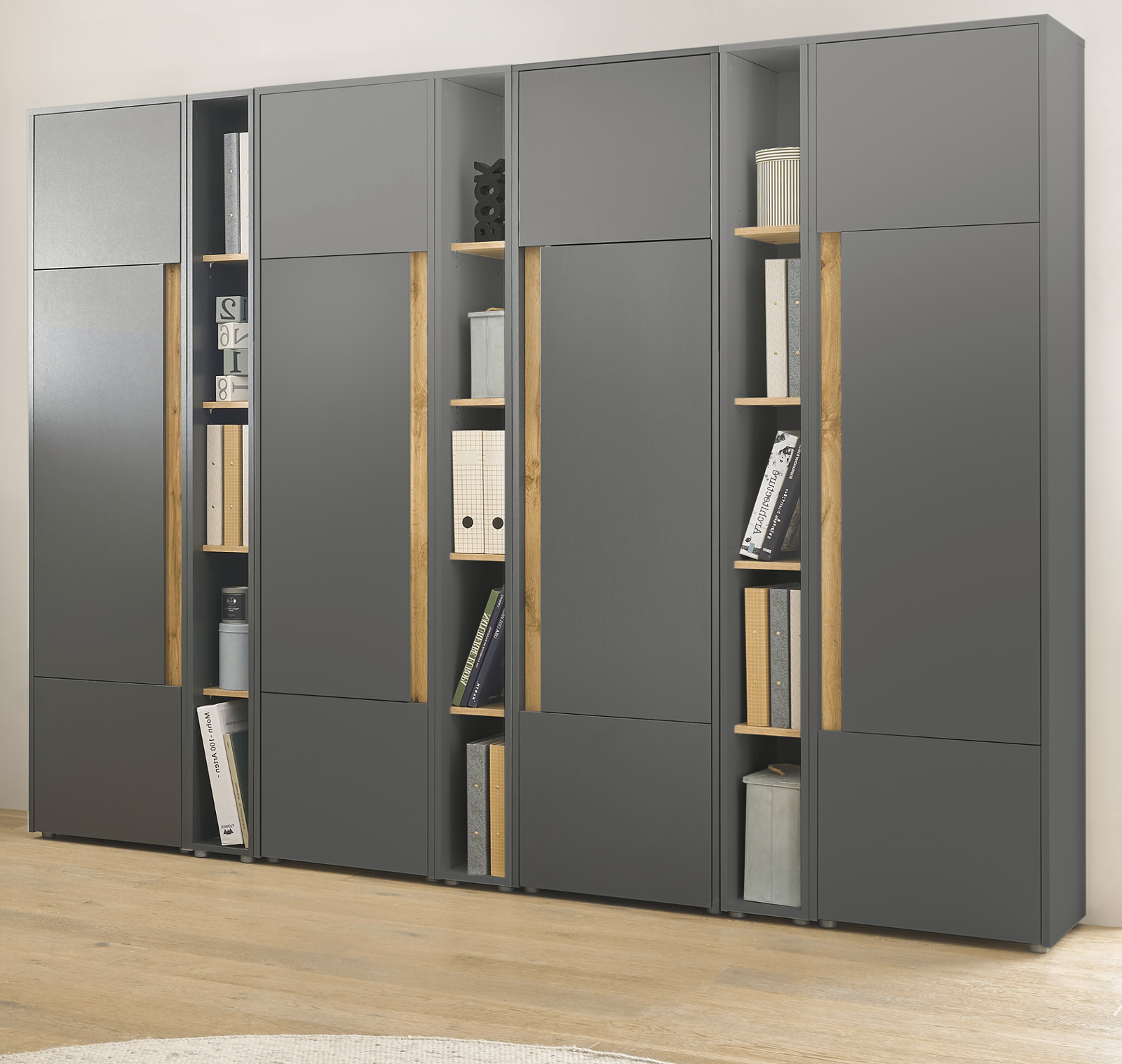 Preisvergleich F R Aktenschrank Set Center In Grau Matt Und Wotan Eiche