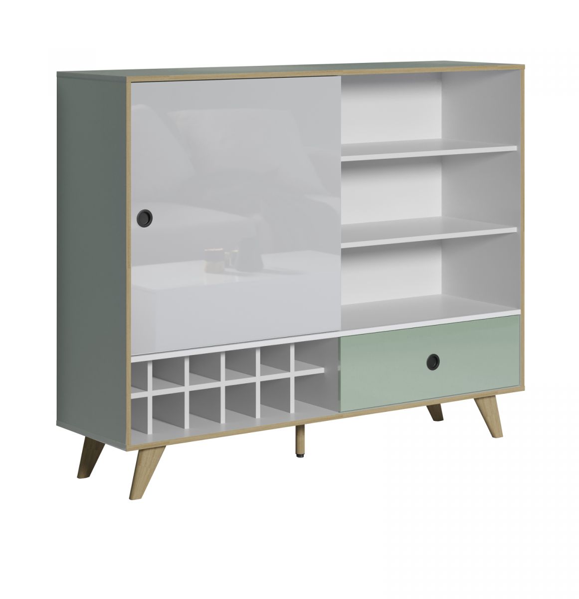 Highboard Adelaide In Wei Hochglanz Lack Und Gr N