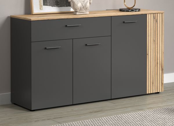 Sideboard Esteban in grau und Evoke Eiche Kommode 150 cm