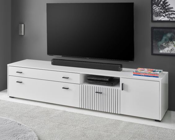 TV-Lowboard Merced in wei matt TV Unterteil 200 x 44 cm