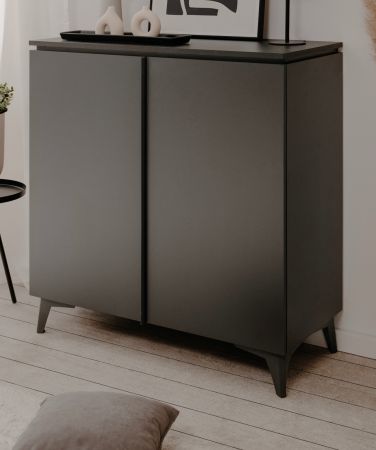 Kommode Visby in grau und Schiefer Wohn- und Esszimmer Sideboard 88 x 92 cm