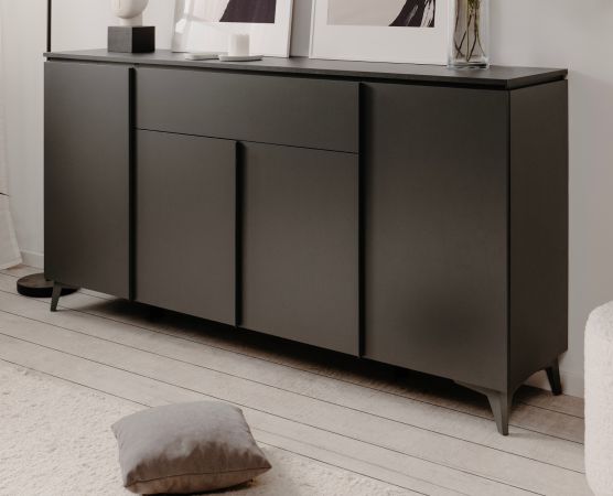 Sideboard Visby in grau und Schiefer Wohn- und Esszimmer Kommode 177 x 92 cm