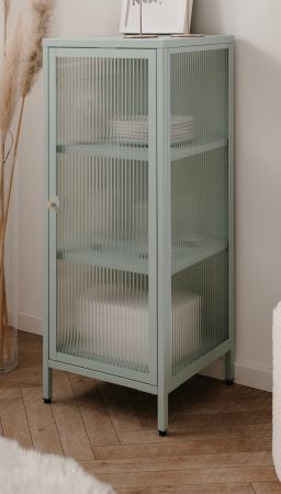 Metall Kommode Maram in mintgrn Vitrine 40 x 102 cm