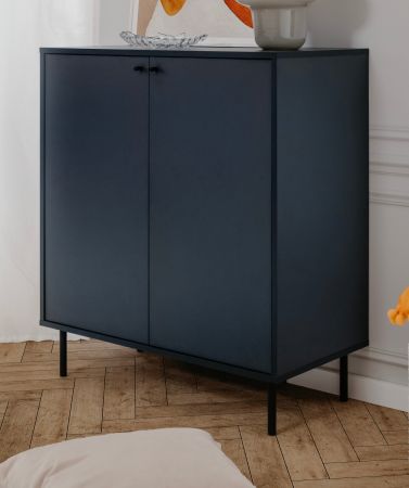 Kommode Barina in blau Wohn- und Esszimmer Sideboard 80 x 90 cm