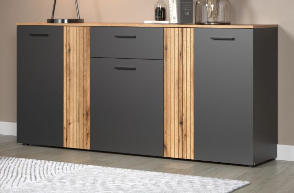 Sideboard Esteban in grau und Evoke Eiche Kommode 181 cm