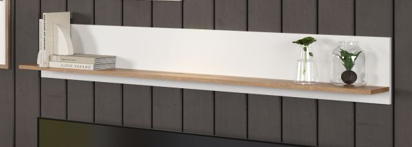 Wandboard Vianna in wei und Evoke Eiche Wandregal 170 cm