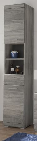 Badezimmer Hochschrank Spirit in grau Rauchsilber Badschrank 37 x 191 cm