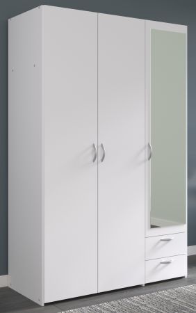 Kleiderschrank Enjour in wei Drehtrenschrank 3-trig mit Spiegel 120 x 185 cm