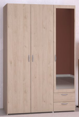 Kleiderschrank Enjour in Jackson Eiche Drehtrenschrank 3-trig mit Spiegel 120 x 185 cm