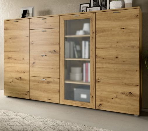 Sideboard Dante in Artisan Eiche Highboard 179 x 115 cm, Soft-Close-Funktion