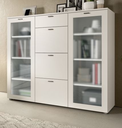 Kommode Dante in wei Sideboard 135 cm, Soft-Close-Funktion