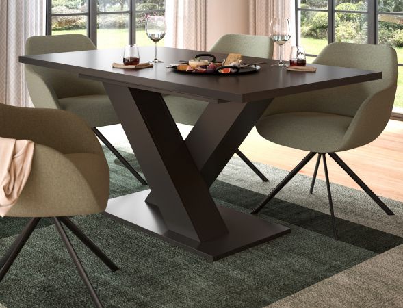 Esstisch Home-X in grau Tisch ausziehbar 150 - 190 cm