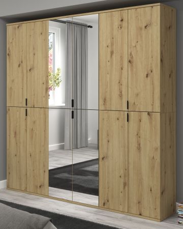 Garderobe und Kleiderschrank mit Spiegel Line-Up in Artisan Eiche Mehrzweckschrank 183 x 193 cm