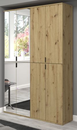 Garderobe und Kleiderschrank mit Spiegel Line-Up in Artisan Eiche Mehrzweckschrank 122 x 193 cm