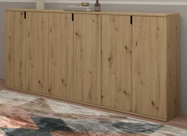 Sideboard Line-Up in Artisan Eiche Kommode Mehrzweckschrank 183 x 99 cm