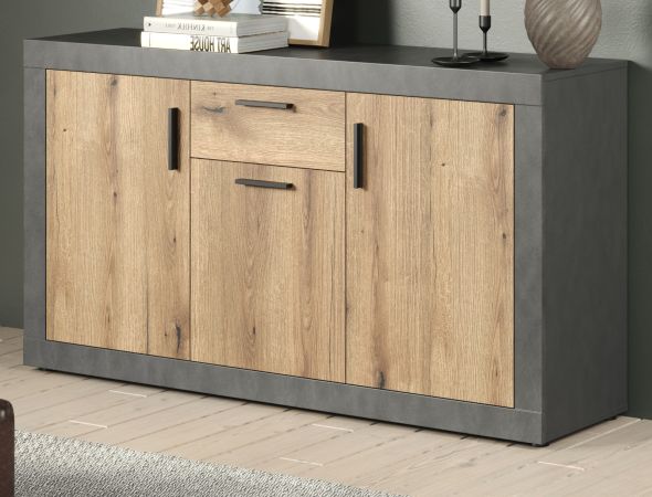 Sideboard Salvada in Evoke Eiche und Matera grau Kommode 149 x 83 cm