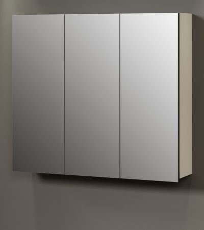 Badezimmer Spiegelschrank Bliss in grau Badschrank 3-trig 90 cm