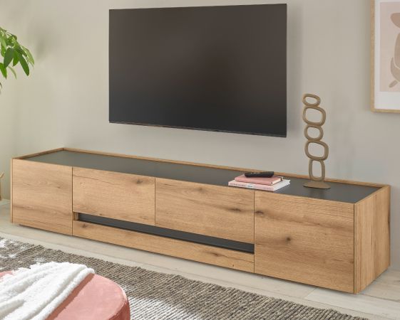 TV-Lowboard Center in Evoke Eiche und grau TV-Unterteil 220 cm TV-Board XL