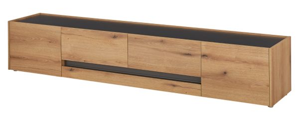 TV-Lowboard Center in Evoke Eiche und grau TV-Unterteil 220 cm TV-Board XL