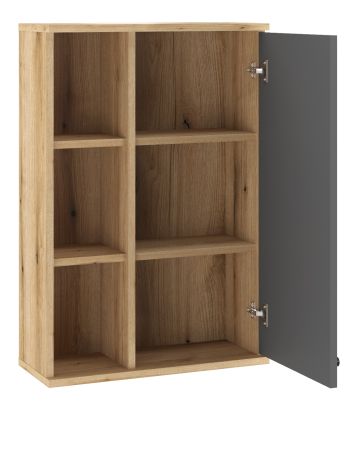 Badezimmer Hngeschrank Torsby in grau und Evoke Eiche Badschrank hngend 51 x 75 cm