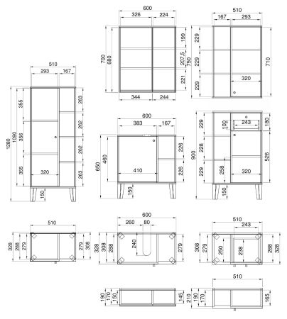 Badmbel Set 5-teilig Torsby in grau und Evoke Eiche Badkombination 182 x 190 cm