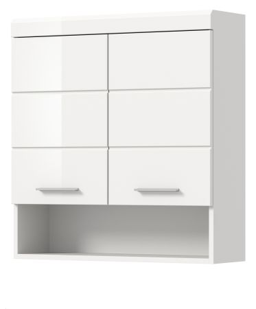 Badezimmer Hngeschrank Shawn in wei Hochglanz Badschrank hngend 74 x 79 cm