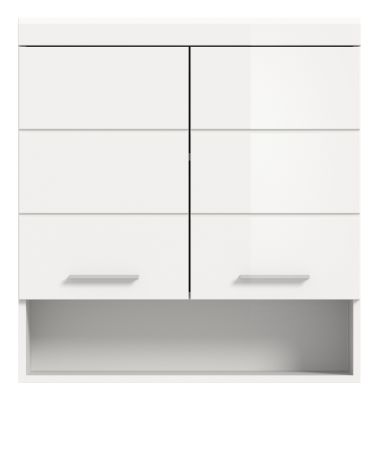 Badezimmer Hngeschrank Shawn in wei Hochglanz Badschrank hngend 74 x 79 cm