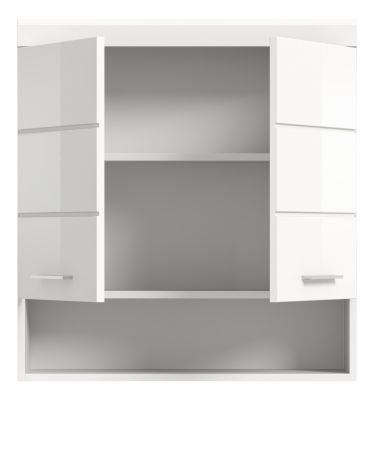 Badezimmer Hngeschrank Shawn in wei Hochglanz Badschrank hngend 74 x 79 cm