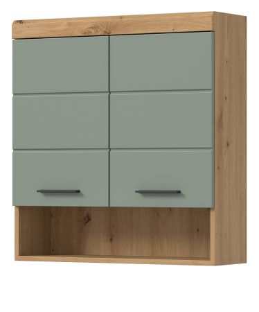 Badezimmer Hngeschrank Shawn in Salbei und Artisan Eiche Badschrank hngend 74 x 79 cm