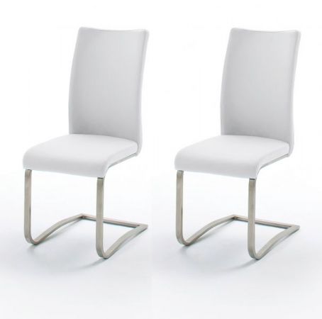 2 x Stuhl Arco Weiß Schwinger Kunstleder