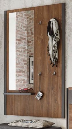 Garderobenpaneel Auburn in Eiche Stirling und Matera grau Wandgarderobe 90 x 138 cm