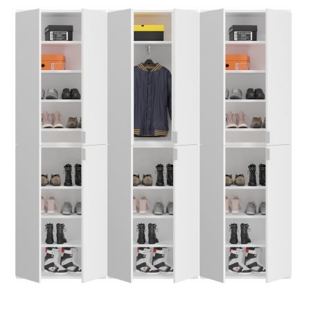 Garderobe SystemX in wei Hochglanz Mehrzweckschrank 183 x 193 cm