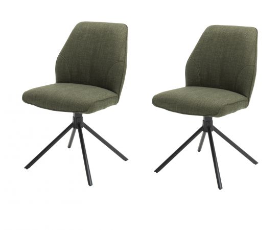 2 x Stuhl Pemba in olive 180 drehbar Esszimmerstuhl 2er Set mit Komfortsitzhhe