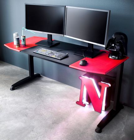 rot schwarz Gamingtisch x 160 70 cm in und \
