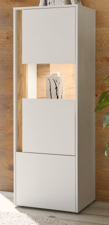 Aktenschrank Center in wei und Wotan Eiche Vitrine fr Homeoffice und Bro 50 x 158 cm