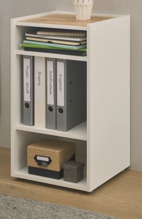 Aktenregal Center in wei und Wotan Eiche Standregal fr Homeoffice und Bro 40 x 70 cm