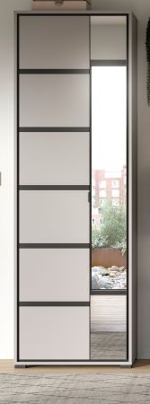 Garderobenschrank Malik in grau und schwarz Garderobe oder groer Schuhschrank 65 x 196 cm