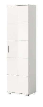 Garderobenschrank Grazie in wei Hochglanz Flurschrank 55 x 191 cm