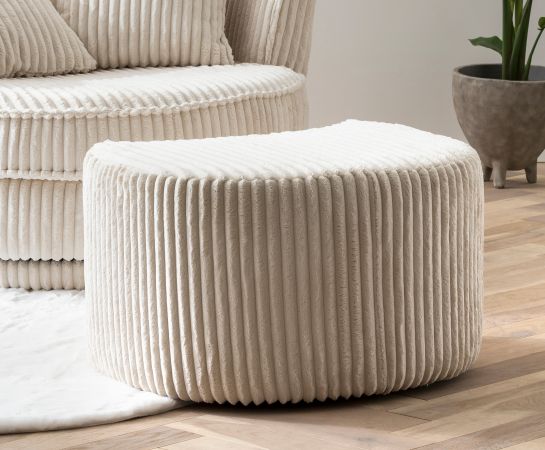 Drehsessel Comfy in wollwei Mega Cord XL, Loveseat 360 inklusive 3x Kissen