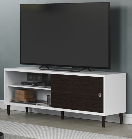 Click System TV-Lowboard Evolution in wei und Wenge Lack TV Unterteil mit Wechselfront 150 x 56 cm