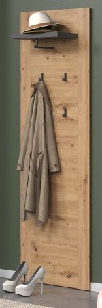 Garderobenpaneel Follow in Artisan Eiche und Matera grau Wandgarderobe 62 x 199 cm