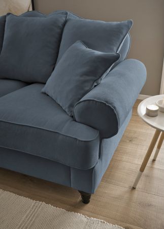 Sofa Adelina in blau Landhaus Couch 2-Sitzer 170 cm