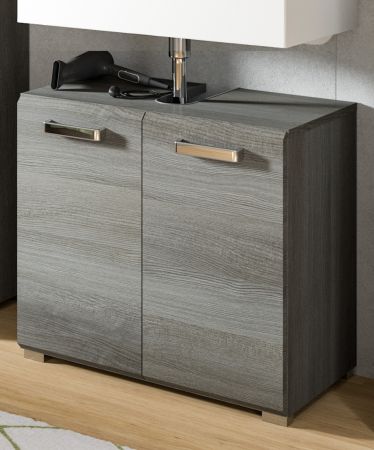 Badezimmer Waschbeckenunterschrank Silver in Rauchsilber grau Badschrank 60 cm