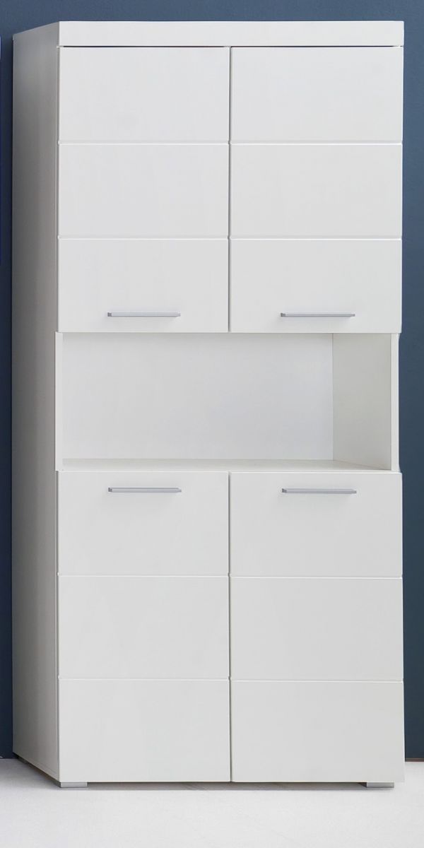 Badmöbel Hochschrank Amanda Hochglanz Weiß 73 X 190 Cm